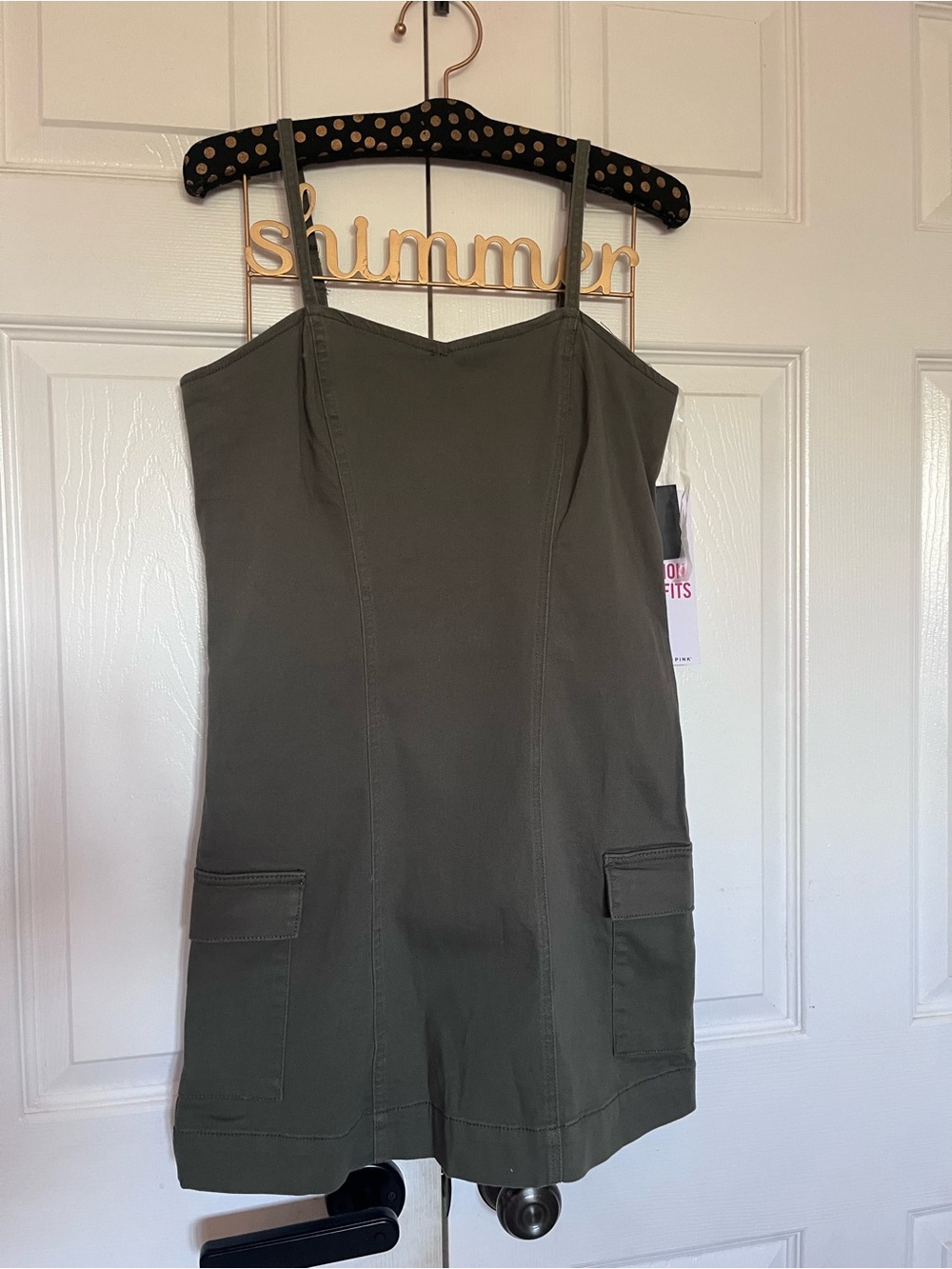Celebrity Pink Women’s Green Sweetheart Cargo Mini Dress Sz Small